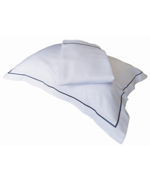 Σεντόνι μεμονωμένο μονό με ρίγα (190Χ295) SATIN PLAIN LINE, LE BLANC Σεντόνια Μονά