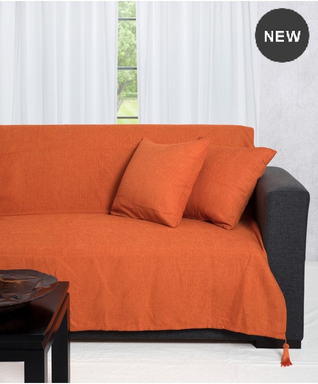 Ριχτάρι πολυθρόνας (180Χ180) 9925 ORANGE, SILK FASHION