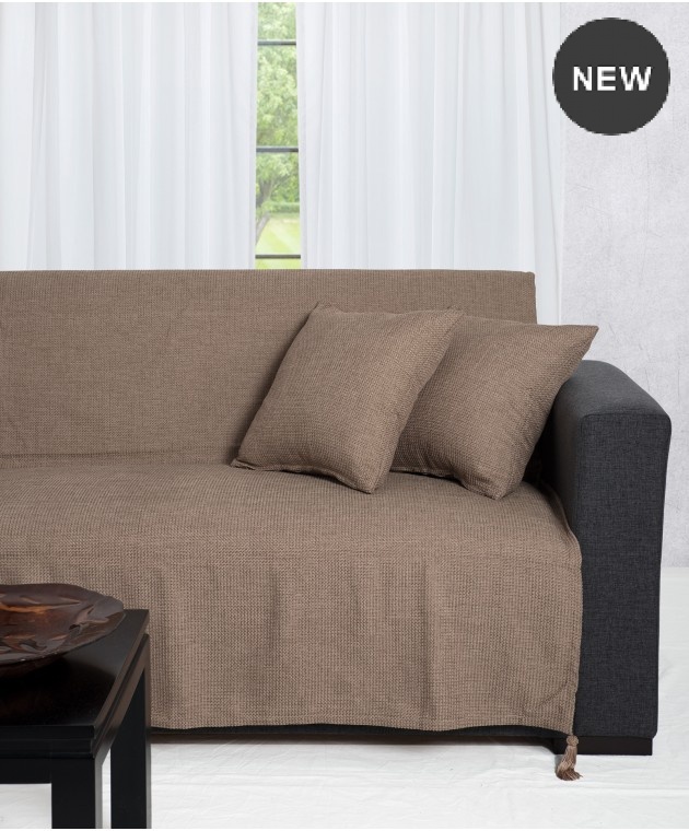 Ριχτάρι διθέσιου (180Χ250) 9925 DARK BEIGE, SILK FASHION Διθέσιου