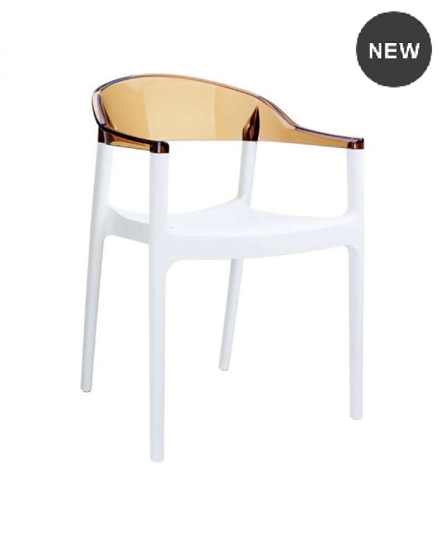 ΚΑΡΜΕΝ WHITE/AMBER ΠΟΛΥΘΡΟΝΑ 54X51X80εκ. Καρέκλες