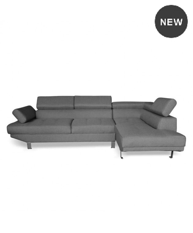 Καναπές γωνία (260Χ163Χ72) CORNER GREY, ZITA PLUS Καναπέδες
