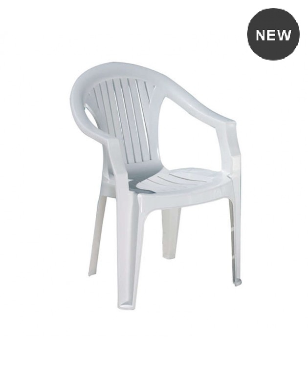 Πολυθρόνα πλαστική LOLA WHITE, SIESTA