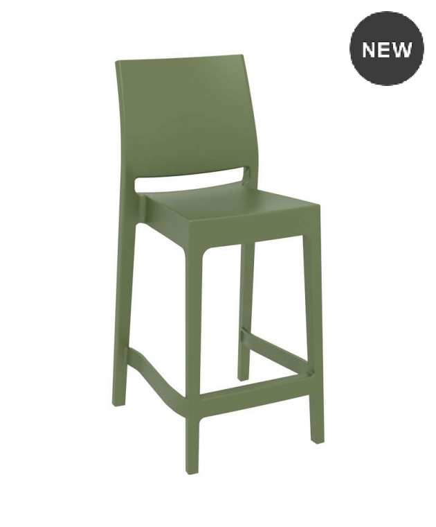 Σκαμπό (65εκ.) MAYA OLIVE GREEN, SIESTA Σκαμπώ / Πουφ