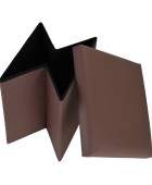 ESTIA ΣΚΑΜΠΟ CUBE LEATHER ΜΕ ΑΠΟΘΗΚΕΥΤΙΚΟ ΧΩΡΟ ΚΑΦΕ Σκαμπό