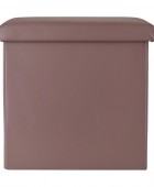 ESTIA ΣΚΑΜΠΟ CUBE LEATHER ΜΕ ΑΠΟΘΗΚΕΥΤΙΚΟ ΧΩΡΟ ΚΑΦΕ Σκαμπό