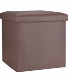 ESTIA ΣΚΑΜΠΟ CUBE LEATHER ΜΕ ΑΠΟΘΗΚΕΥΤΙΚΟ ΧΩΡΟ ΚΑΦΕ Σκαμπό