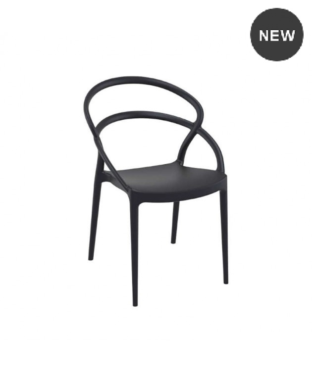 Καρέκλα (54Χ56Χ82) PIA BLACK, SIESTA