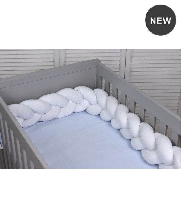 Πάντα κούνιας πλεξούδα (200Χ18) 6713/10 ΛΕΥΚΗ, BABY OLIVER Βρεφικές Πάντες Κούνιας