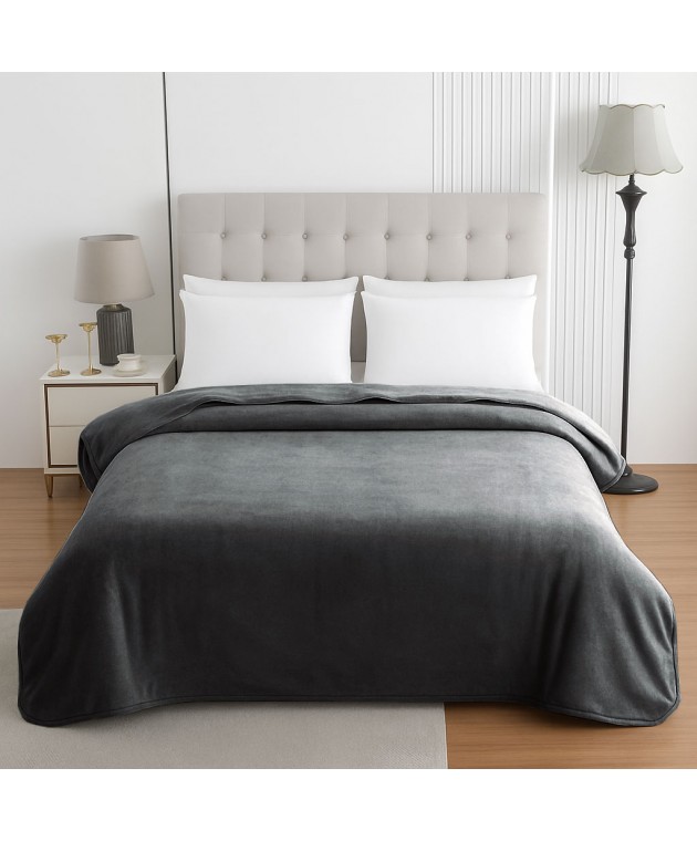 Κουβέρτα Le Blanc Βελουτέ 550gr Μονή 160x220 Grey Κουβέρτες Βελουτέ Μονές