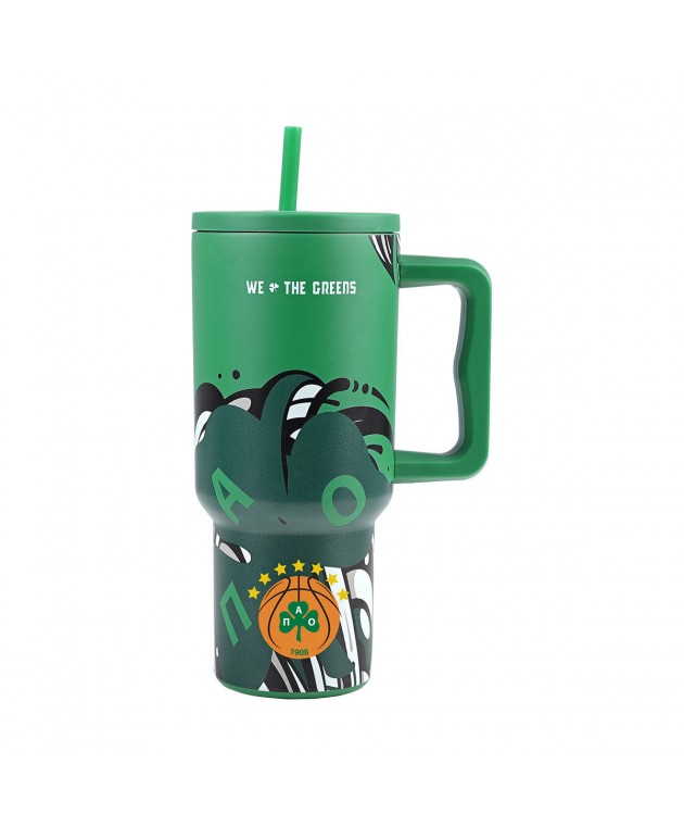 ESTIA ΘΕΡΜΟΣ STRAW TUMBLER XL PANATHINAIKOS BC EDITION WE THE GREENS 900ml ΘΕΡΜΟΣ-ΠΑΓΟΥΡΙΑ