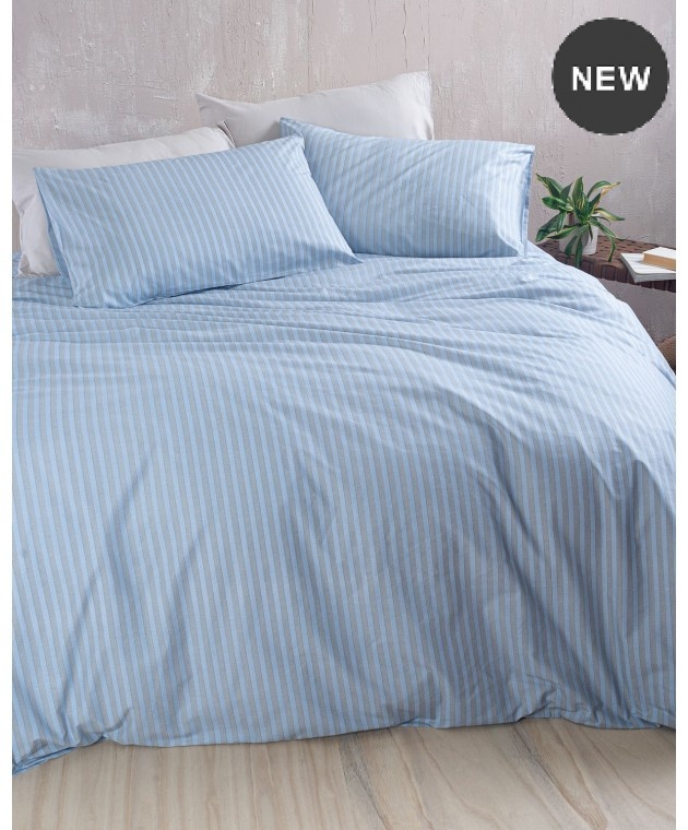 Σετ παπλωματοθήκη μονή (160Χ250) Polene Blue, Rythmos Home Παπλωματοθήκες Μονές