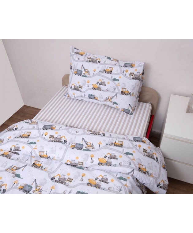 Σετ Κουβερτώριο Μονό 160x240 Τρακ Παιδικά Κουβερλί