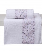 Σετ 2 Τεμ Πετσέτες 50x80, 70x130 με Φάσα Νίνα Ροζ σε Απλή Συσκευασία Πετσέτες Παιδικές