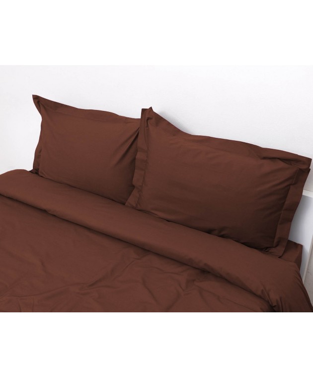 Σετ Κουβερτώριο Υπέρδιπλο 220x240 Superb Percale Σοκολά Κουβερλί Υπέρδιπλα