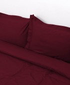 Σετ Κουβερτώριο Υπέρδιπλο 220x240 Superb Percale Μπορντώ Κουβερλί Υπέρδιπλα