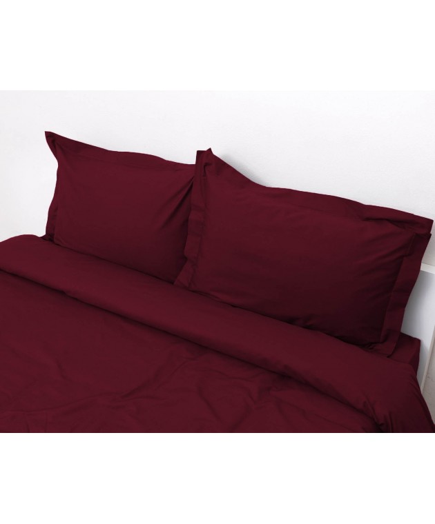 Σετ Κουβερτώριο Υπέρδιπλο 220x240 Superb Percale Μπορντώ Κουβερλί Υπέρδιπλα