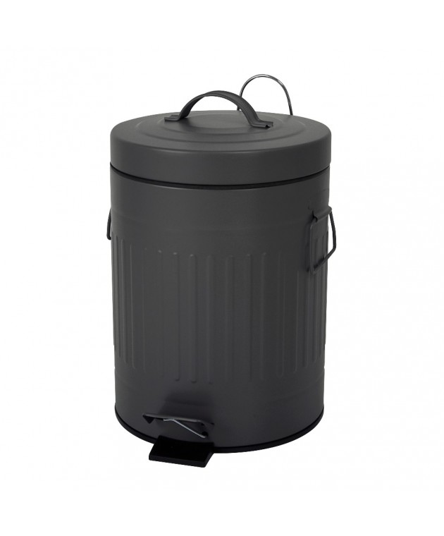 Κάδος Απορριμμάτων 5L Μεταλλικός Soft Close Σκούρο Γκρι MRShome Καλάθια Απορριμμάτων