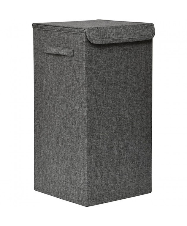 Καλάθι Απλύτων Αναδιπλούμενο από MDF Γκρι με Υφασμάτινη Επένδυση MRShome Καλάθια Απλύτων
