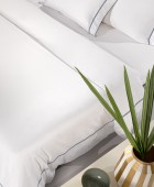 Σετ 3τμχ Παπλωματοθήκη Elite White/Marine 255Χ245 Παπλωματοθήκες Υπέρδιπλες Μονόχρωμες