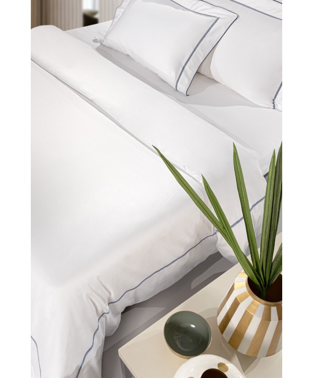 Σετ 3τμχ Παπλωματοθήκη Elite White/Marine 255Χ245 Παπλωματοθήκες Υπέρδιπλες Μονόχρωμες