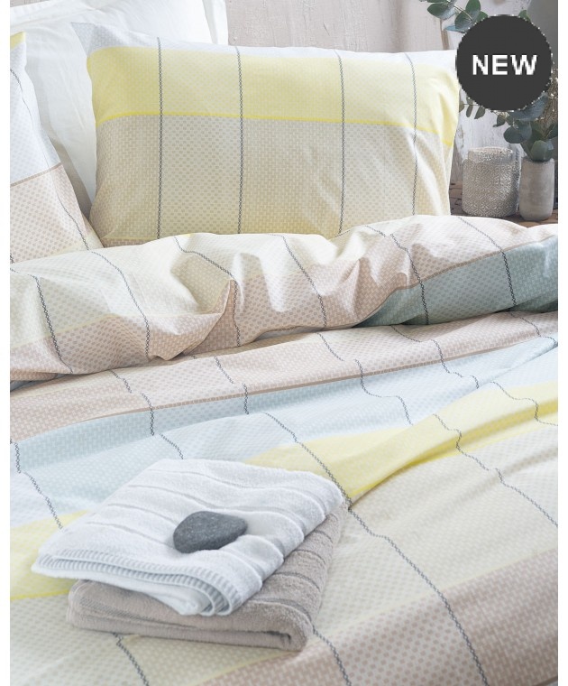 Σετ σεντόνια μονά (160Χ260) Colette Yellow/Blue, Rythmos Home Σεντόνια Μονά