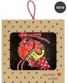 Γούρι Στολίδι τύχης-Ρόδι Καρδιές LU24011G 7-8εκ.  Χριστουγεννιάτικα  Δώρα