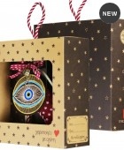 Γούρι Στολίδι τύχης-Μάτι χρυσό LU24011H 7-8εκ.  Χριστουγεννιάτικα  Δώρα