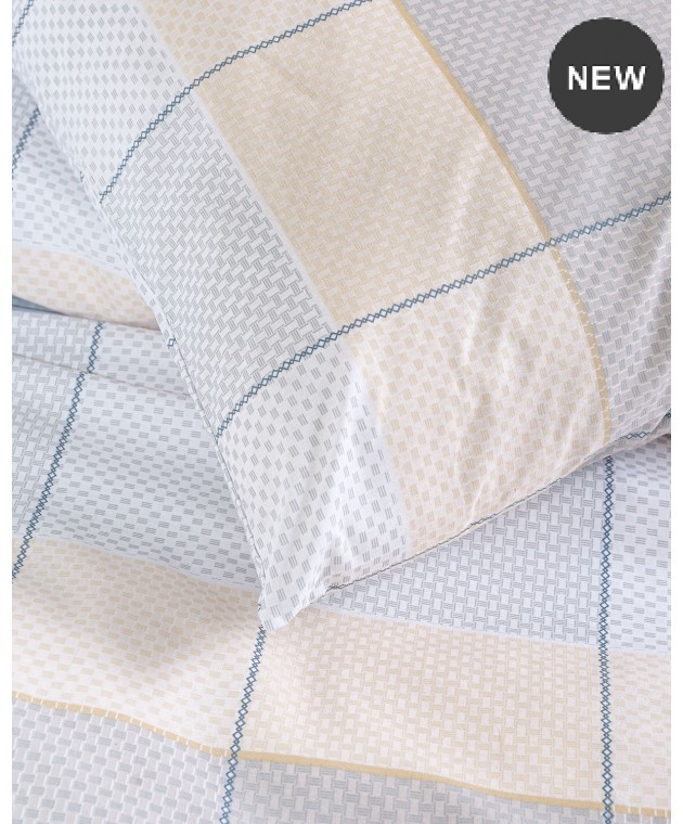 Ζεύγος μαξιλαροθήκες (50Χ70) Colette Grey/Blue, Rythmos Home Μαξιλαροθήκες Εμπριμέ