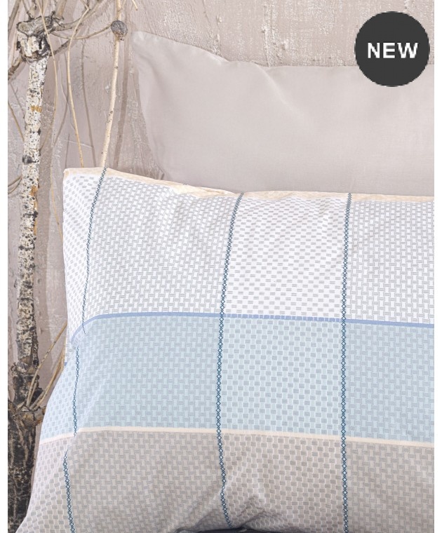 Σετ σεντόνια king size (260Χ280) Colette Grey/Blue, Rythmos Home Σεντόνια King Size