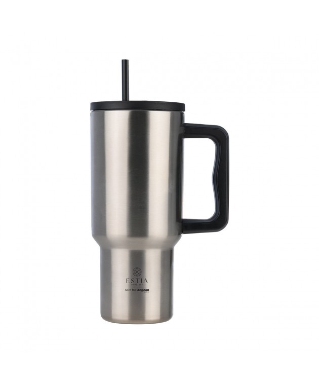 ESTIA ΘΕΡΜΟΣ STRAW TUMBLER XL SAVE THE AEGEAN 900ml STEEL FLOW ΘΕΡΜΟΣ-ΠΑΓΟΥΡΙΑ