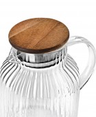 ESTIA ΚΑΝΑΤΑ ΓΥΑΛΙΝΗ ALLURE 1300ml ΜΕ ΞΥΛΙΝΟ ΚΑΠΑΚΙ Κανάτες