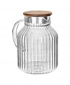 ESTIA ΚΑΝΑΤΑ ΓΥΑΛΙΝΗ ALLURE 1300ml ΜΕ ΞΥΛΙΝΟ ΚΑΠΑΚΙ Κανάτες