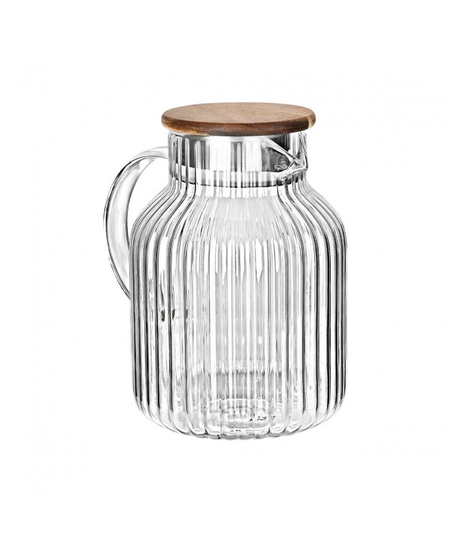 ESTIA ΚΑΝΑΤΑ ΓΥΑΛΙΝΗ ALLURE 1300ml ΜΕ ΞΥΛΙΝΟ ΚΑΠΑΚΙ Κανάτες