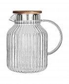 ESTIA ΚΑΝΑΤΑ ΓΥΑΛΙΝΗ ALLURE 1300ml ΜΕ ΞΥΛΙΝΟ ΚΑΠΑΚΙ Κανάτες