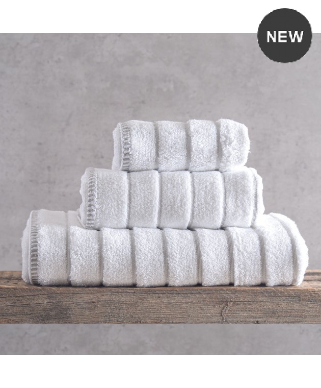 Σετ πετσέτες μπάνιου 3 τεμ. (Σε κουτί) Pyramid White, Rythmos Home Σετ πετσέτες Mπάνιου