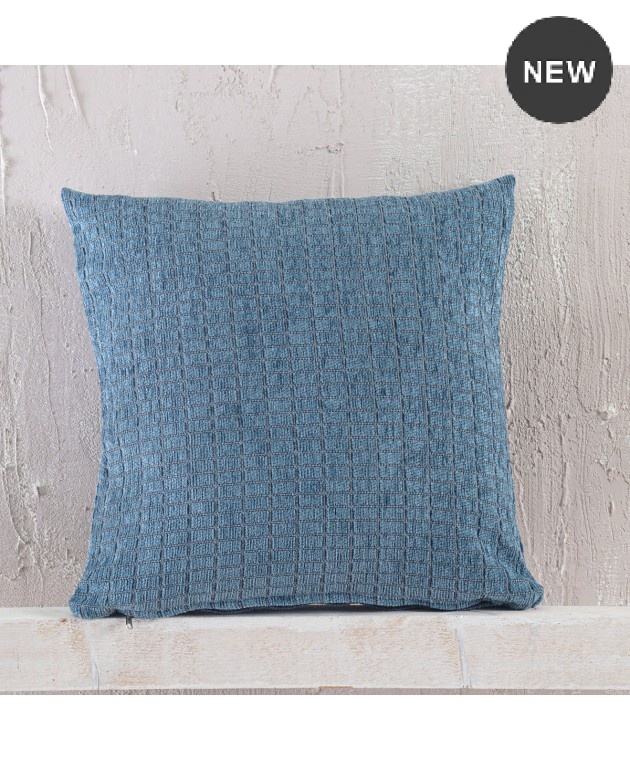 Διακοσμητική μαξιλαροθήκη (40Χ40) Corvet Blue, Rythmos Home Μαξιλαροθήκες