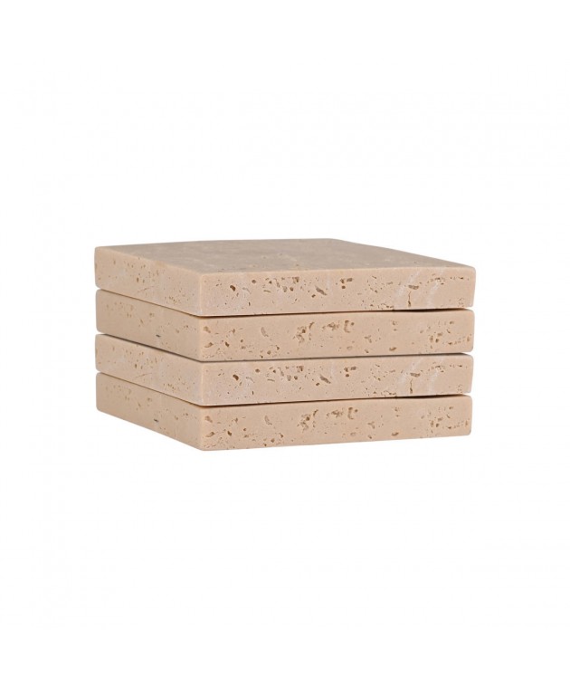ESTIA ΣΟΥΒΕΡ ΜΕ ΟΨΗ TRAVERTINE 10x10cm ΣΕΤ 4ΤΕΜ. Σουβέρ