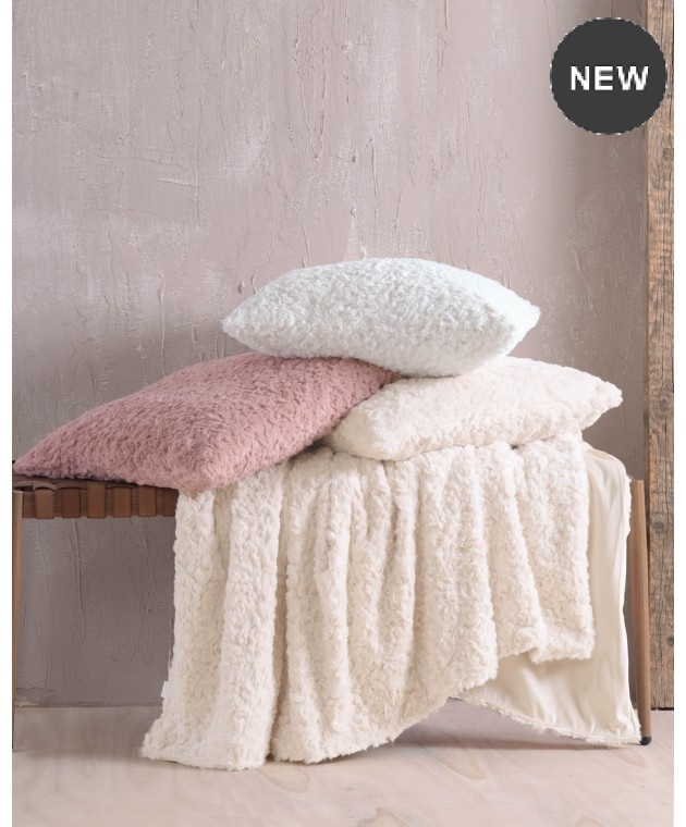  Γούνινη Κουβέρτα Καναπέ 140x170 Snug White, Rythmos Home Κουβέρτες Kαναπέ