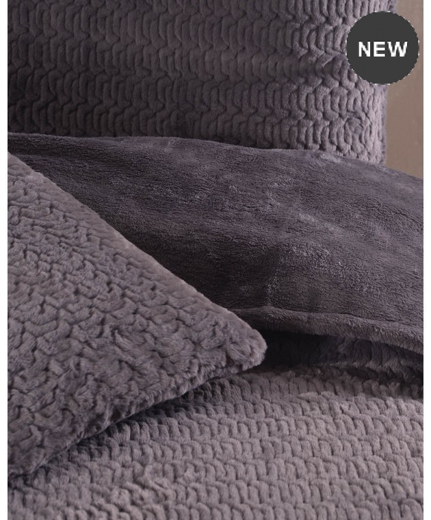 Σετ κουβέρτα γούνινη Υ/Δ 220Χ240 Bliss Grey, Rythmos Home ΝΕΕΣ ΑΦΙΞΕΙΣ