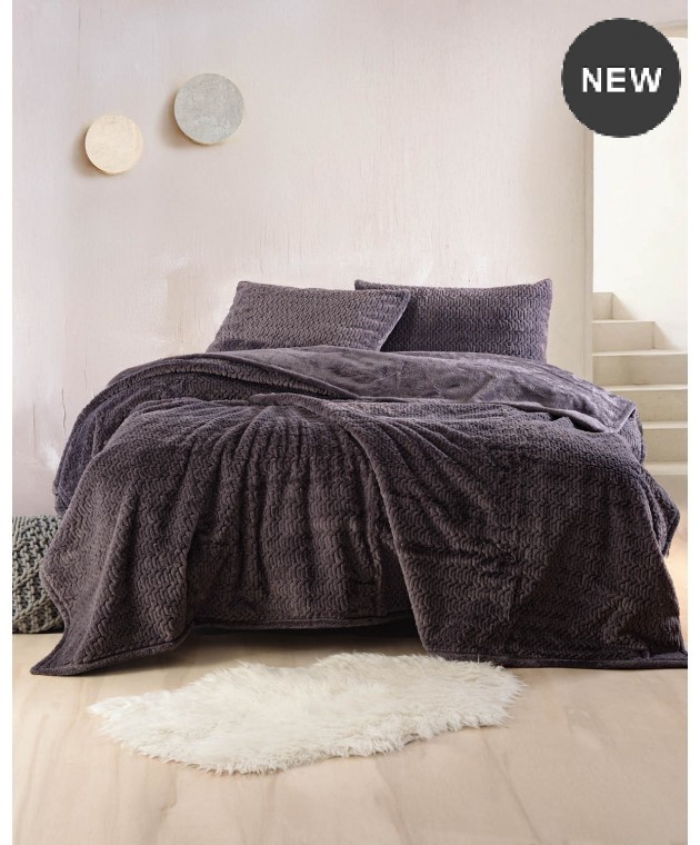 Σετ κουβέρτα γούνινη Υ/Δ 220Χ240 Bliss Grey, Rythmos Home ΝΕΕΣ ΑΦΙΞΕΙΣ