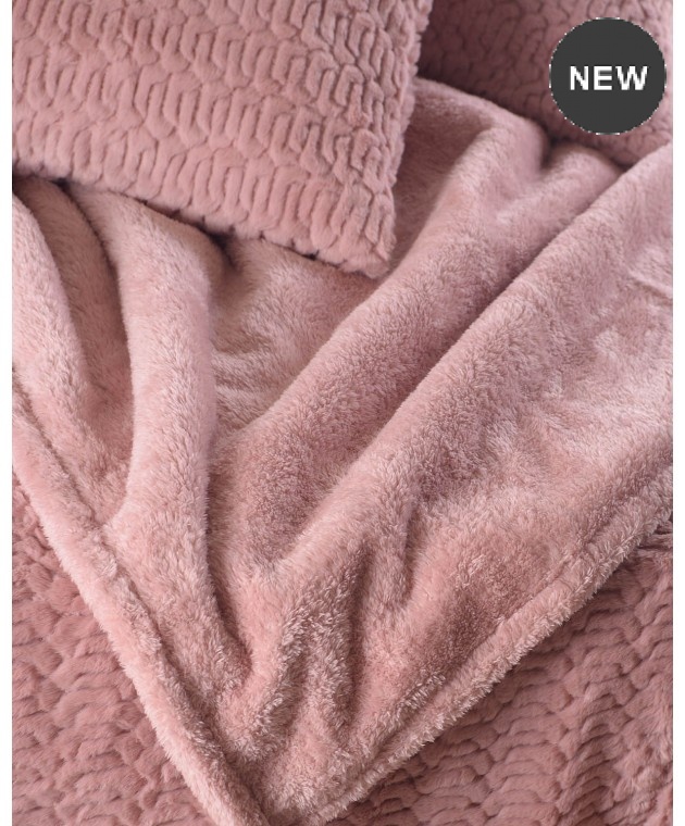 Σετ κουβέρτα γούνινη Υ/Δ 220Χ240 Bliss Pink, Rythmos Home ΝΕΕΣ ΑΦΙΞΕΙΣ