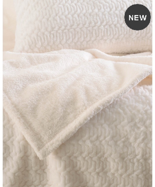 Σετ κουβέρτα γούνινη Υ/Δ 220Χ240 Bliss White, Rythmos Home Γούνινες Υπέρδιπλες