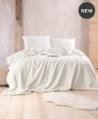 Σετ κουβέρτα γούνινη Υ/Δ 220Χ240 Bliss White, Rythmos Home Γούνινες Υπέρδιπλες