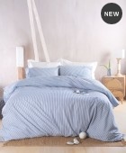  Σετ Παπλωματοθήκη Yπέρδιπλη (225Χ250) Symbol Motiv Blue, Rythmos Home Παπλωματοθήκες Υπέρδιπλες