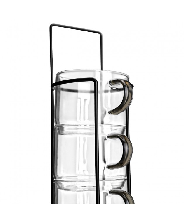 ESTIA ΚΟΥΠΕΣ ΓΥΑΛΙΝΕΣ ΜΕ ΜΕΤΑΛΛΙΚΗ ΒΑΣΗ ΣΕΤ 4x210ml Κούπες