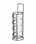 ESTIA ΚΟΥΠΕΣ ΓΥΑΛΙΝΕΣ ΜΕ ΜΕΤΑΛΛΙΚΗ ΒΑΣΗ ΣΕΤ 4x210ml Κούπες