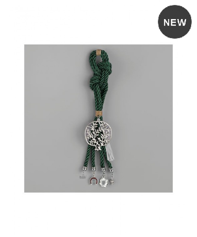 Χριστουγεννιάτικο Κρεμαστό Πράσινο-ασημί Γούρι Εγ25026, Katoikein Deco Χριστουγεννιάτικα  Δώρα