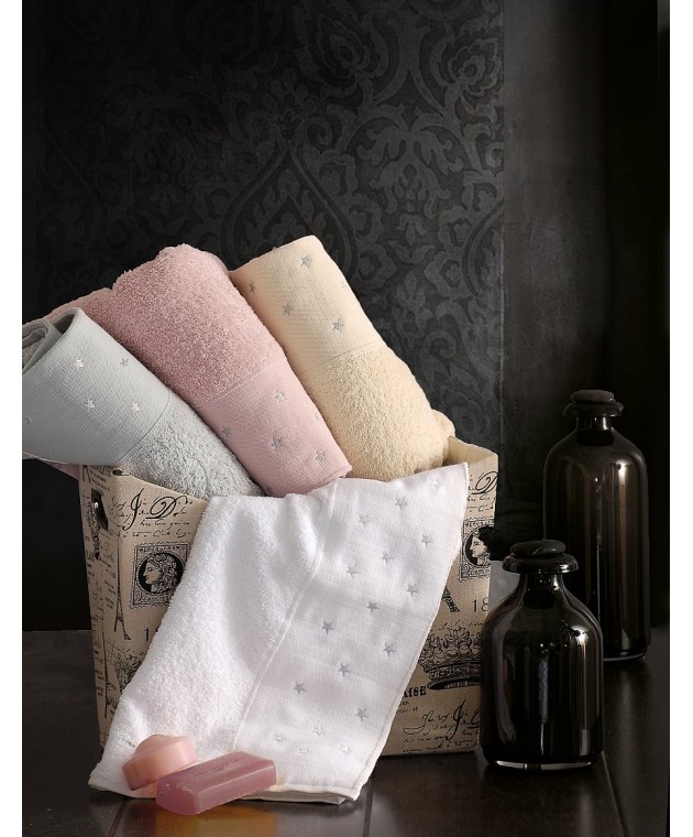 Σετ πετσέτες 3 τεμ. με κέντημα STAR, RYTHMOS HOME (Γκρι, ΣΕΤ 3 ΤΕΜ)