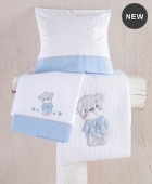Σετ Σεντόνια Κούνιας (100Χ160) Booby Ciel, Rythmos Home Βρεφικά Σετ Σεντόνια