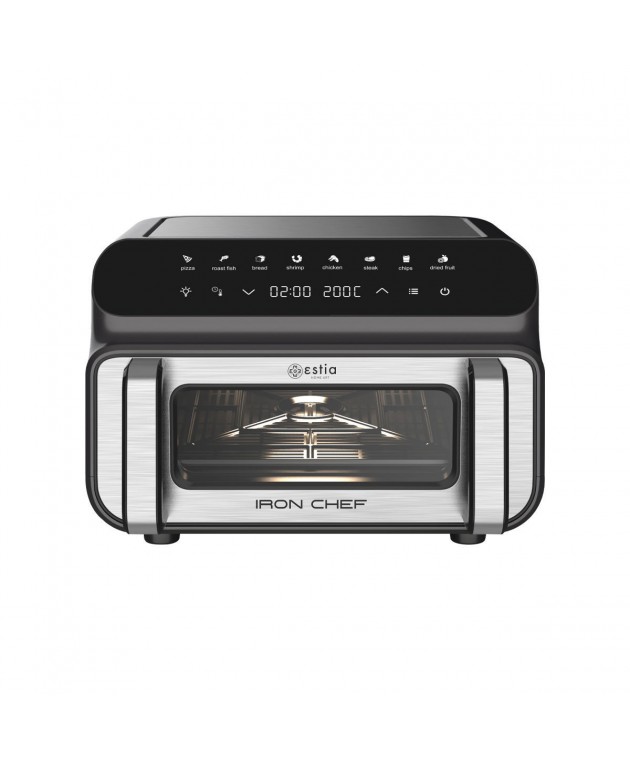 ESTIA ΦΡΙΤΕΖΑ ΑΕΡΟΣ - ΦΟΥΡΝΑΚΙ & GRILL IRON CHEF 2000W 10lt ΜΕ 8 ΠΡΟΡΥΘΜΙΣΜΕΝΑ ΠΡΟΓΡΑΜΜΑΤΑ Φουρνάκια-Φριτέζες Αέρος